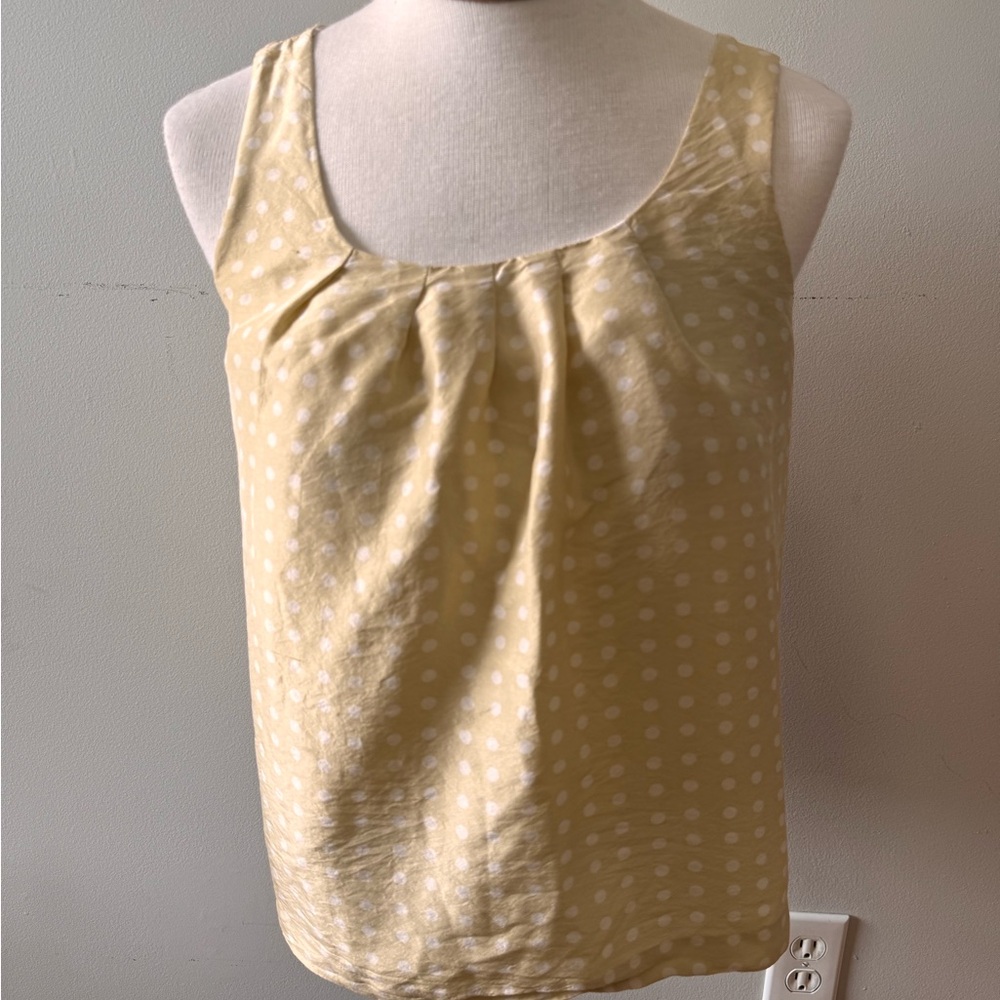 Women’s J Crew Silk Yellow Polka Dot Women's Top Size 4